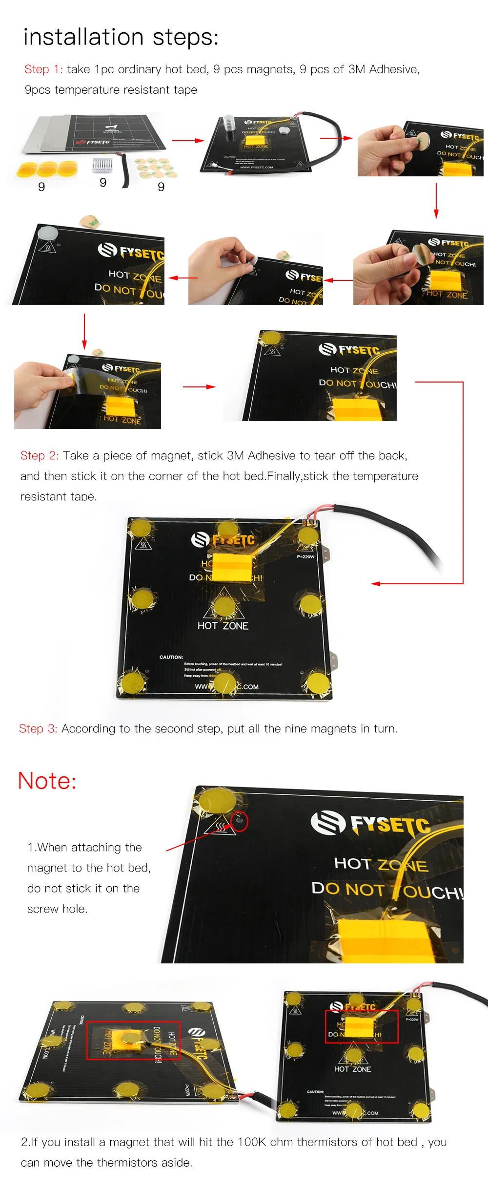 220x220 мм пружинный стальной лист+ магнит+ наклейка для становления магнитной горячей кровати сборка поверхностной пластины для Wanhao i3 Anet A8 Ender 5