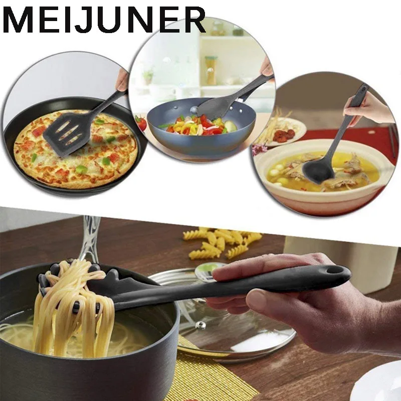 Meijuner 9Pcs Kitchen Silicone Tools Cook Tools Kitchen Gadgets Cooking Tool Egg Beater Spoon Spatula Brush Kitchenware MJ272
