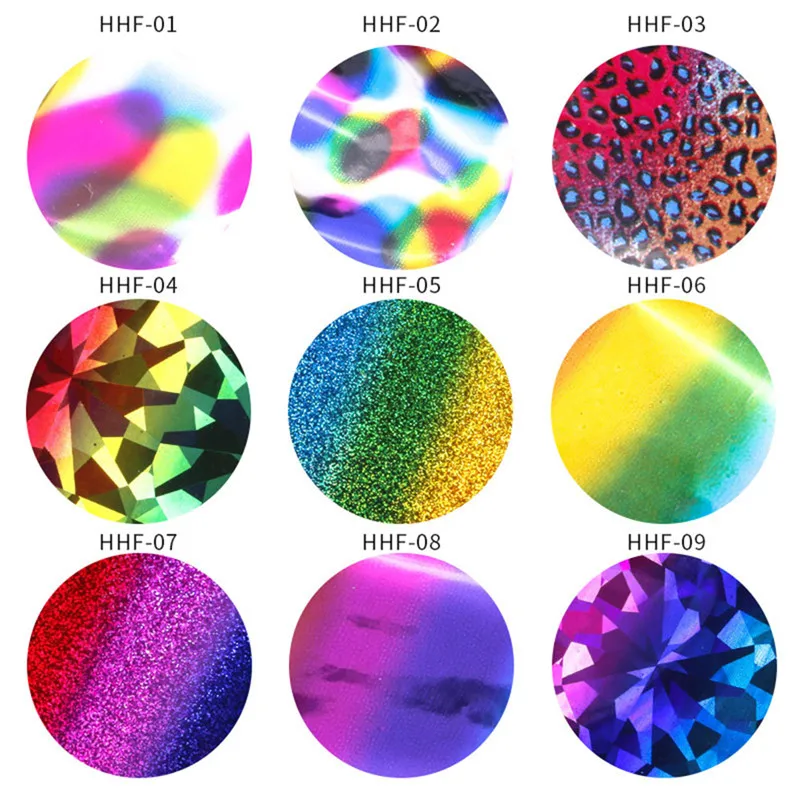 

Holographic Nail Foils Rose Gold Champagne Purple Nail Art Transfer Stickers AB Color Nail Sticker Manicure Nail Art Decorations