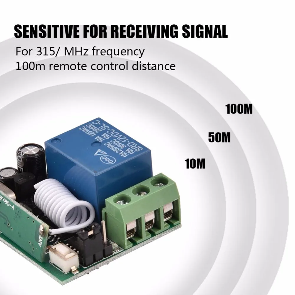 DC 12 В одноканальный релейный модуль RF беспроводной переключатель приемник+ пульт дистанционного управления Передатчик DIY Kit