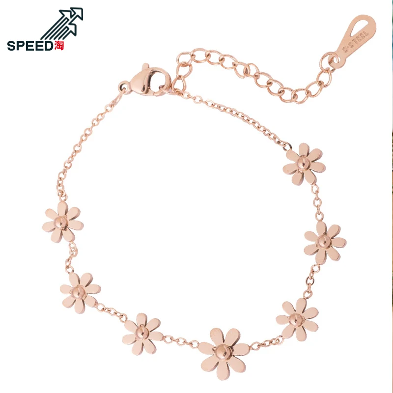 

Titanium steel anklet female Korean version of the fashion simple personality rose gold female bells foot jewelry