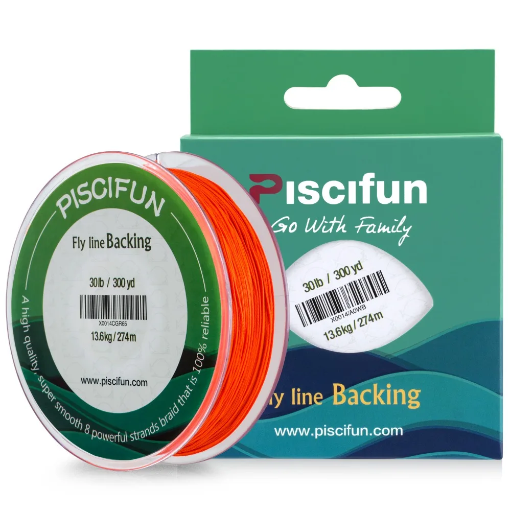 Рыболовная леска Piscifun оранжевая белая Fluo желтая 274 м 13 6 кг/30 фунтов|fishing line|backing