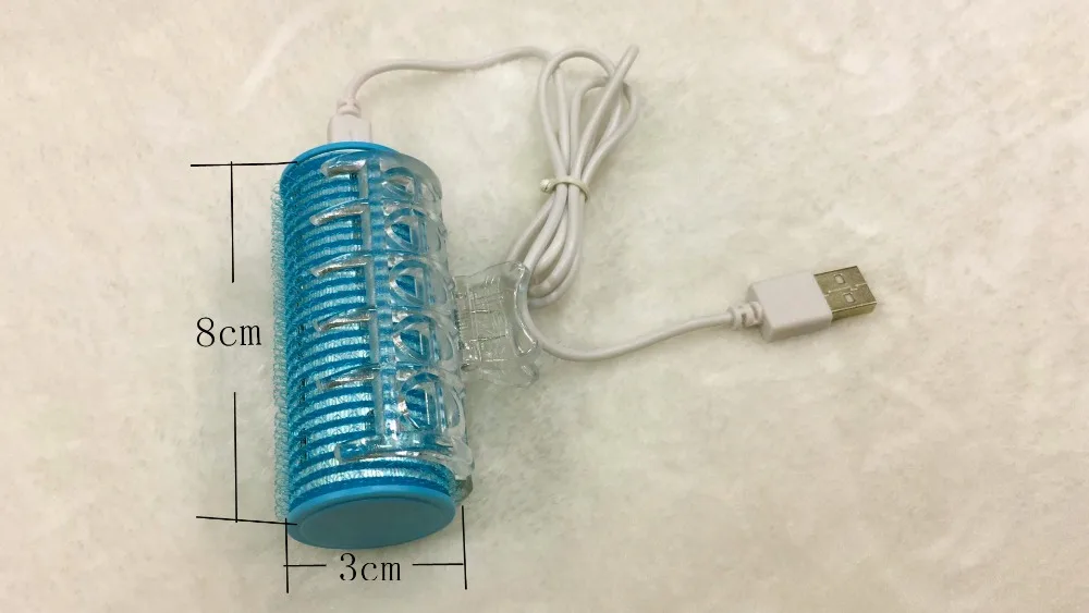 USB нагревательные ролики щипцы для завивки портативный бигуди цвет синий и розовый