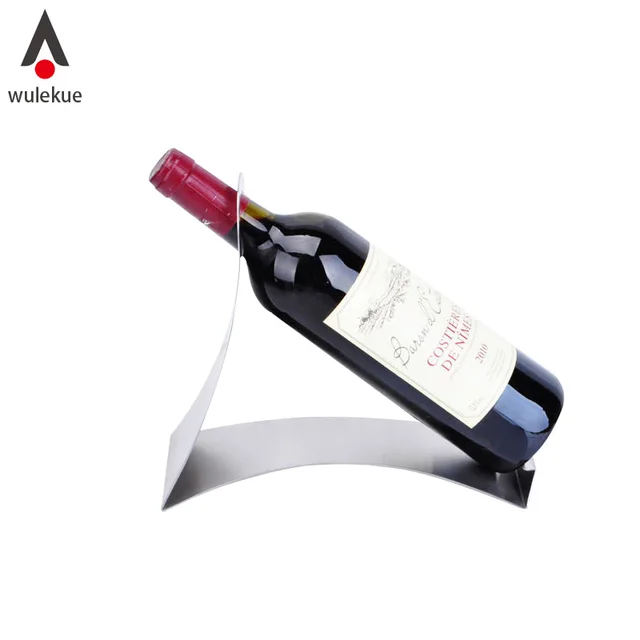 Wulekue 1pcs Stainless Steel Simple Wine Holder Display Rack Single Wulekue 1pcs Stainless Steel Simple Wine Holder Display Rack Single Bottle Bar Home Accessories