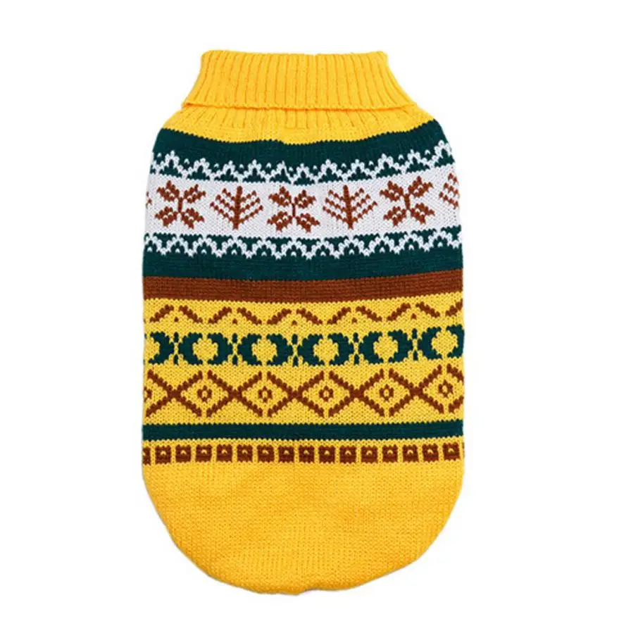 Комбинезон для собаки свитер со щенком и капюшоном лист теплая одежда - Цвет: D