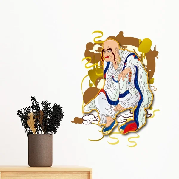 

Buddhism Buddhist Religion Eighteen Arhats Figure Illustration Pattern Wall Sticker Art Decal Mural DIY Wallpaper for Room Decal