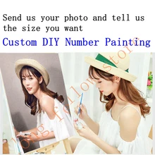 Настроить свою фотографию DIY картина по цифрам на заказ подарок Холст Краска ing краска по номерам портретная Раскраска по номерам дропшиппинг