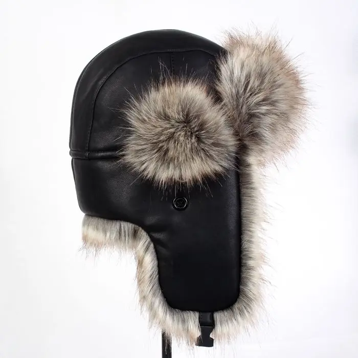 Осенне-зимняя обувь мужская и женская искусственная кожа искусственная меховая шапка утолщение русская зима тепловой лыжи уха Защитите