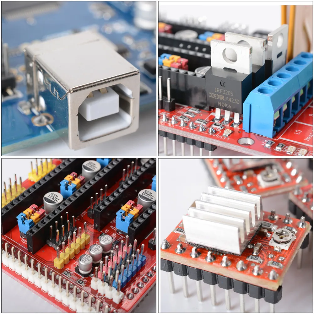 Mega 2560 R3+ 1 контроллер RAMPS 1,4+ 4 шагового модуля A4988 для 3d принтера Reprap MendelPrusa