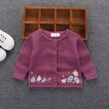 Весна и осень От 0 до 2 лет Детские свитер для девочек модное пальто хлопковый свитер для девочек кардиган для ежедневной носки