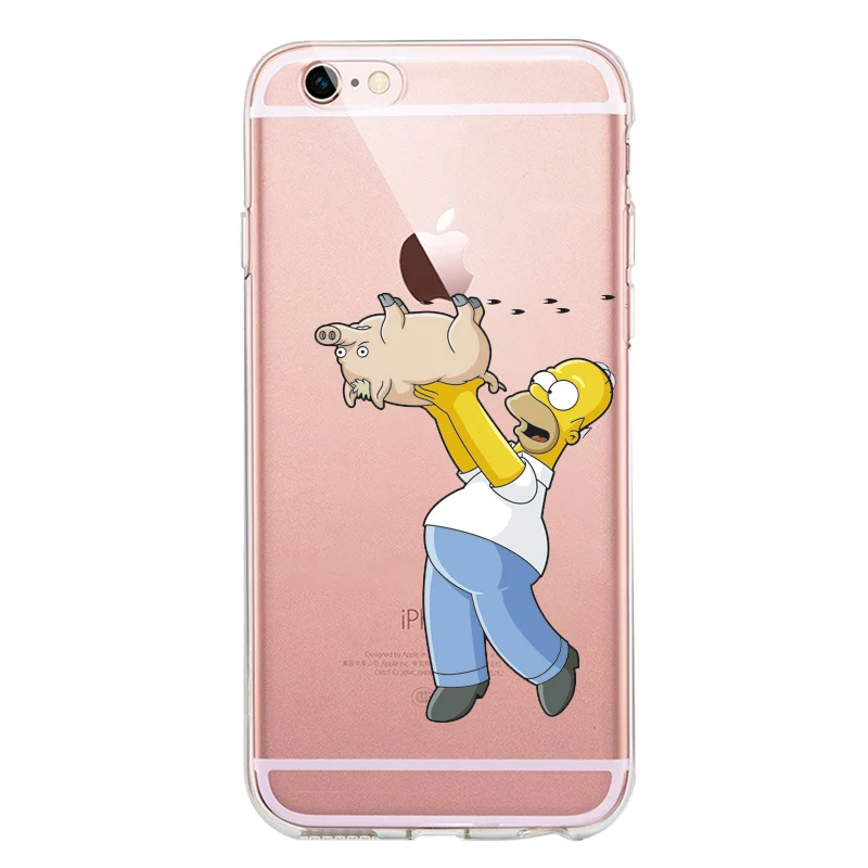 Homer J. simpson Preto Silicone phone Case capa Para iPhone Case Para iPhone 4 5 6 7 8 Plus X R Max Claro listra macio Duro Matt