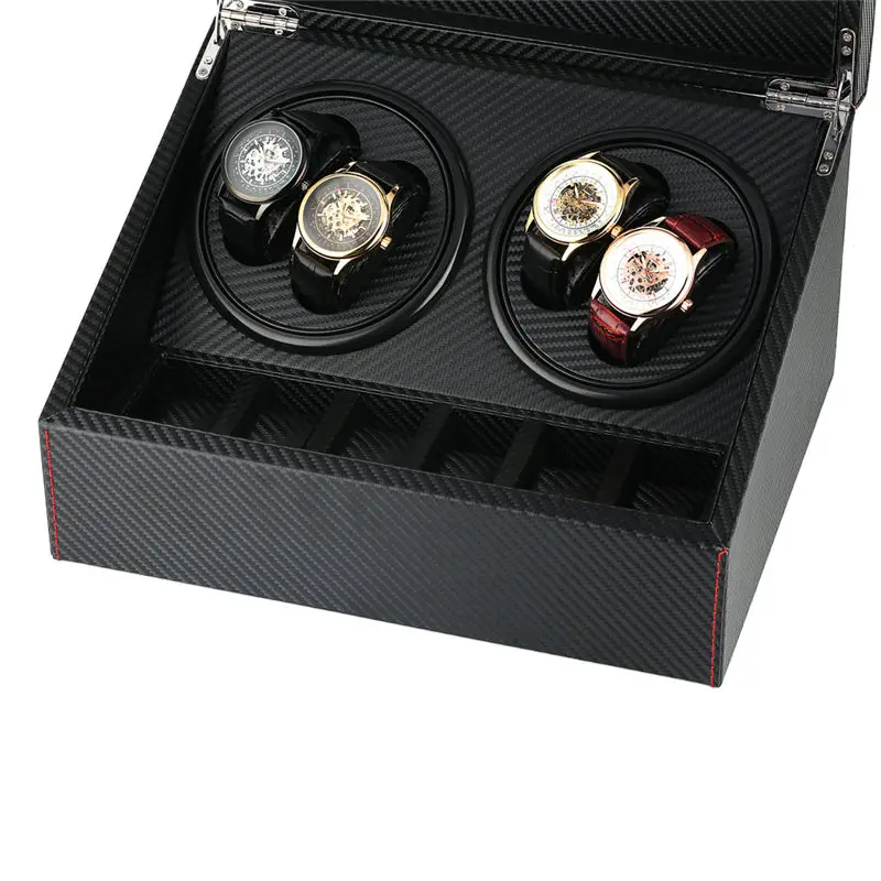 6+ 4 с автоматическим заводом часов коробка коллекция дисплей тихий двигатель США/Великобритания/AU/EU Plug наручные часы коробка для хранения люкс remontoir montre
