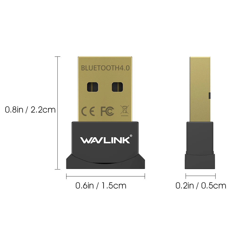 Wavlink Mini Usb Bluetooth адаптер V4.0 донгл низкая энергия USB адаптер позолоченный Plug& Play микро-ключ для ПК ноутбук Настольный