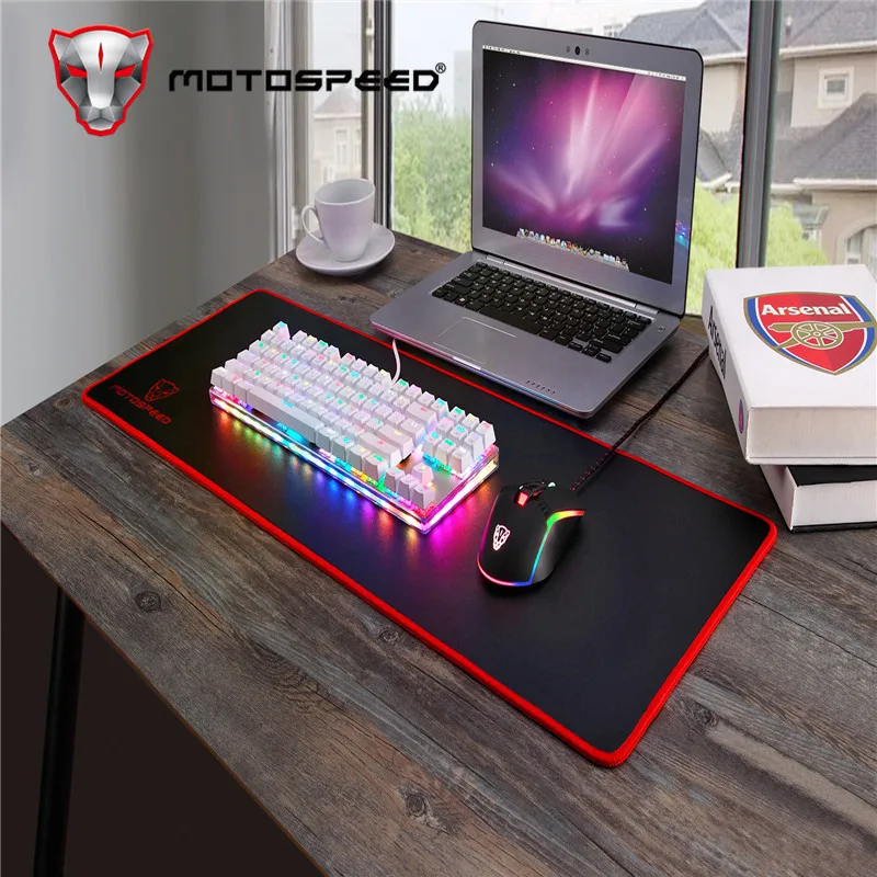 Motospeed K87S ABS USB2.0 Проводная Механическая клавиатура LED с RGB подсветкой синий переключатель Настольный русский геймер завязывание белый 1,8 м