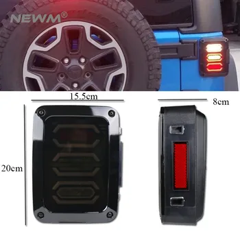 

2X New Diamond Smoked Tail Lights for Jeep Wrangler JK 07-17 Brake Reverse Turn Lamp Daytime Running Trun Signal Light