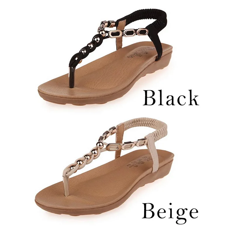 Puimentiua Women Sandals 2019 Flats Sandals Women Summer Women Shoes Bohemia Style Flip Flops Beach Shoes Women's Beach Slipper