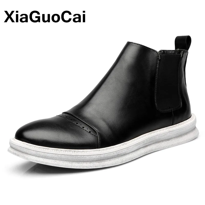 Boots Altura Botas Chelsea Increased Couro grey Crescente Ankle Increased Genuíno Slip Primavera Femininos Top black Alta on Sapatos Homens Outono Black Masculino Moda brown grey brown Mn De Increased Antiderrapante wHqz8FnI