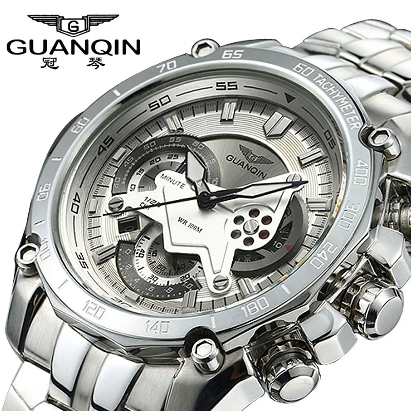 

Fashion GUANQIN Men Quartz Watches Men's Luxury Wrist Watch Big Brand Chronograph Watch Luminous Clock Steel Relogio Masculino