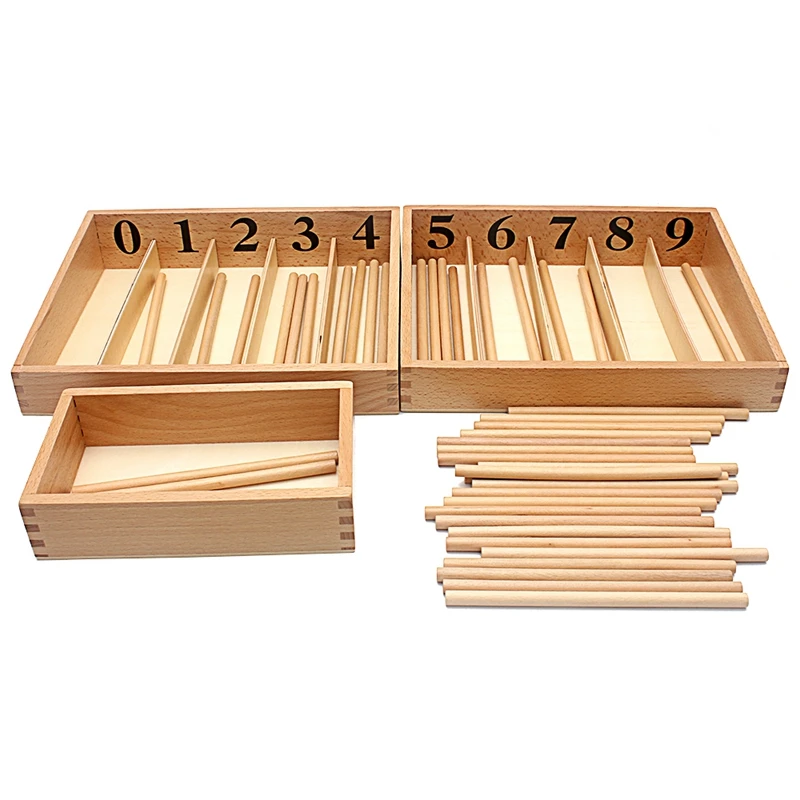 Baby Toy Montessori Materials Mathematics Teaching Spindle Box With 45 Spindles Math Learning and E