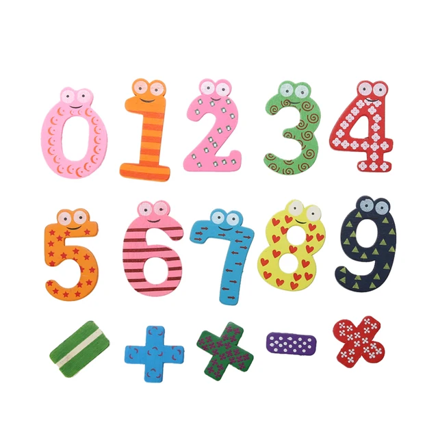 15 pcs fridge magnet baby toy number wooden fridge magnet toy