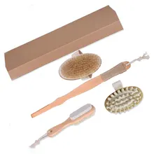 Высокое качество, сухая щетка для тела, набор кистей из натурального свиного волоса, щетка для тела, отшелушивающая щетка для лица, набор