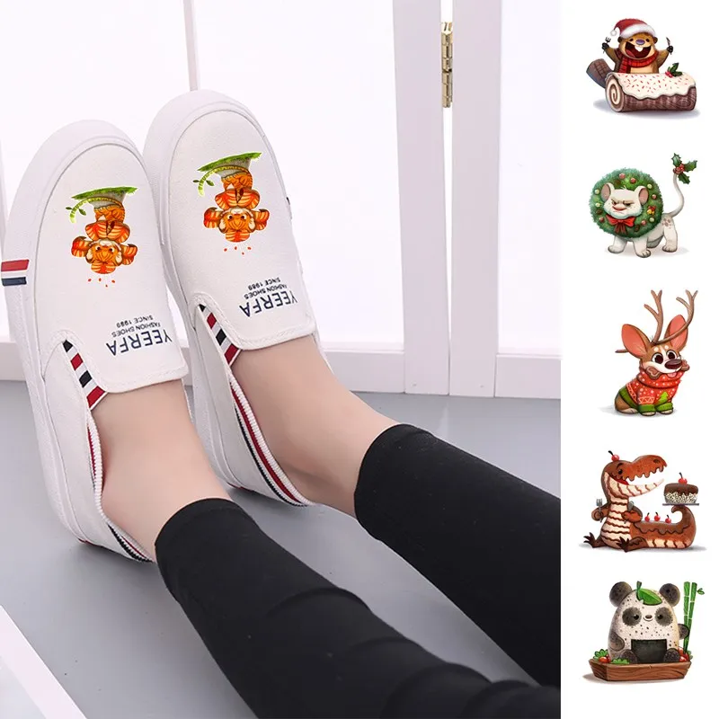 

Harajuku Cute Kawaii Tiger dinosaur Low Top Breathable Canvas Uppers women trainers Student Customized Trendy Shoese A194112