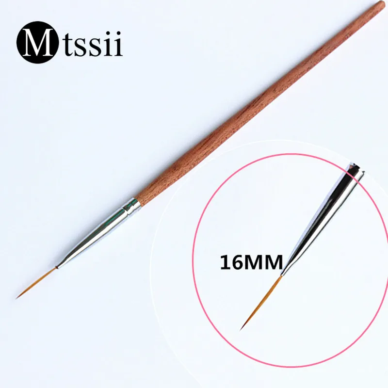 Длинные волосы Mtssii подводка для дизайна ногтей коричневая деревянная ручка