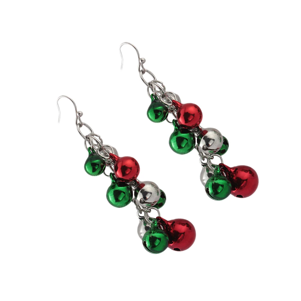 Christmas Jingle Bell Drop Earrings Multicolor Chandelier Drop Dangle Earrings
