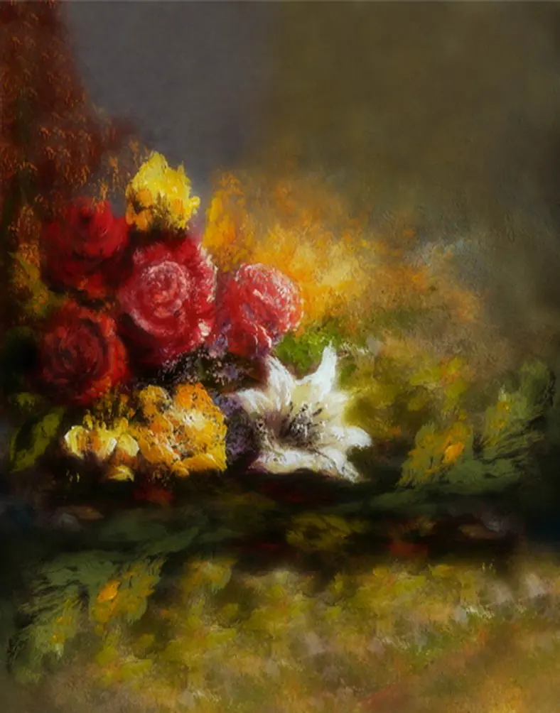

5x7ft Painting Flowers Photography Backdrops Photo Props Studio Background