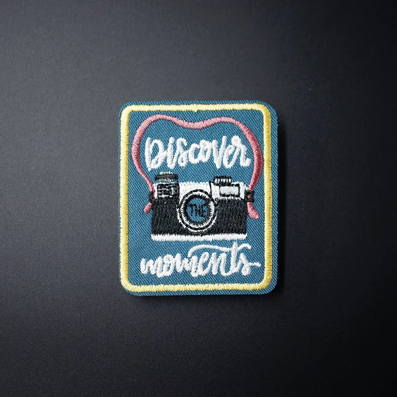 

Camera Size:4.4x5.4cm Mend Patch Badges Embroidered Applique Sewing Clothes Stickers Garment Apparel Accessories Patches Badge