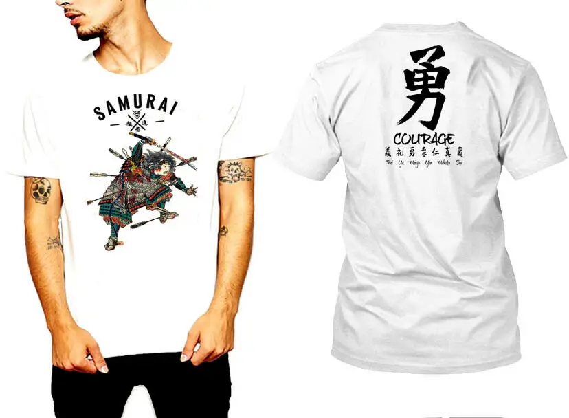 

Samurai T-Shirt Bushido Code Japanese Assassins Samurai Sword Shogun Ronin Tee Double Side Unisex Tees