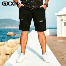 GXXH 2018, летние трендовые мужские шорты с дырками, повседневные шорты до колена, популярный стиль, рваные дизайнерские брендовые шорты