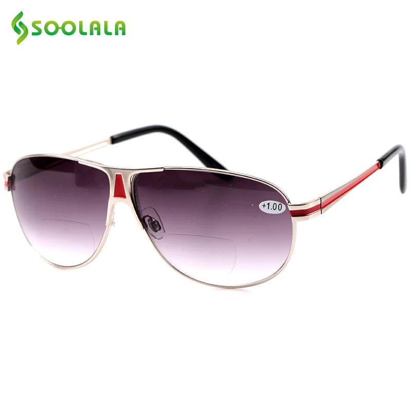 SOOLALA, бифокальные Солнцезащитные очки, очки для чтения, дальнозоркая оправа, двойной градус, Мультифокальные солнцезащитные очки, лупа+ от 1,0 до 3,5