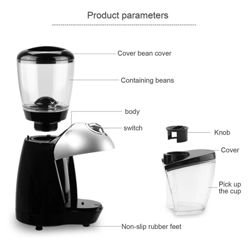  Professional Coffee Grinder Home Use Electric Grinding Machine Equipped With 420 Stainless Steel Gr