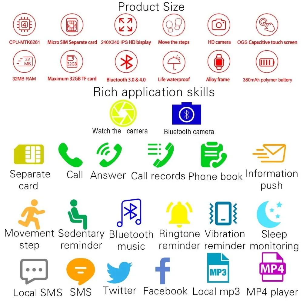 V9 Модные Смарт часы с sim-карты и карты памяти Micro-SD Bluetooth Smart часы V9 с Камера Шагомер здоровья спорт для Android