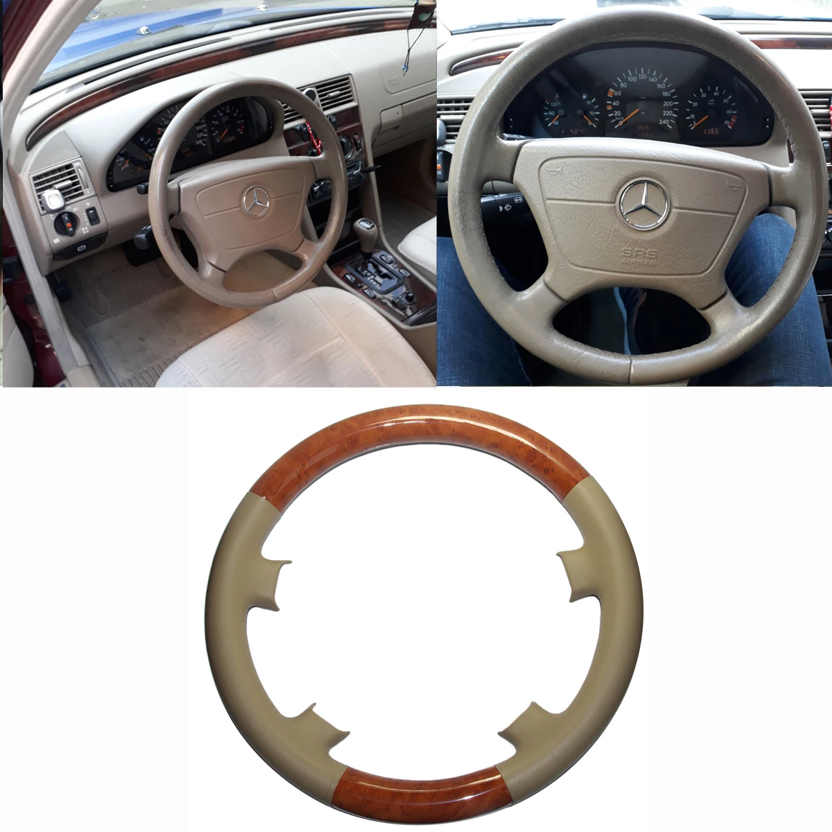Кожаный чехол на руль светло коричневого цвета светильник 93 00 Mercedes Benz W202 S202 T Model C