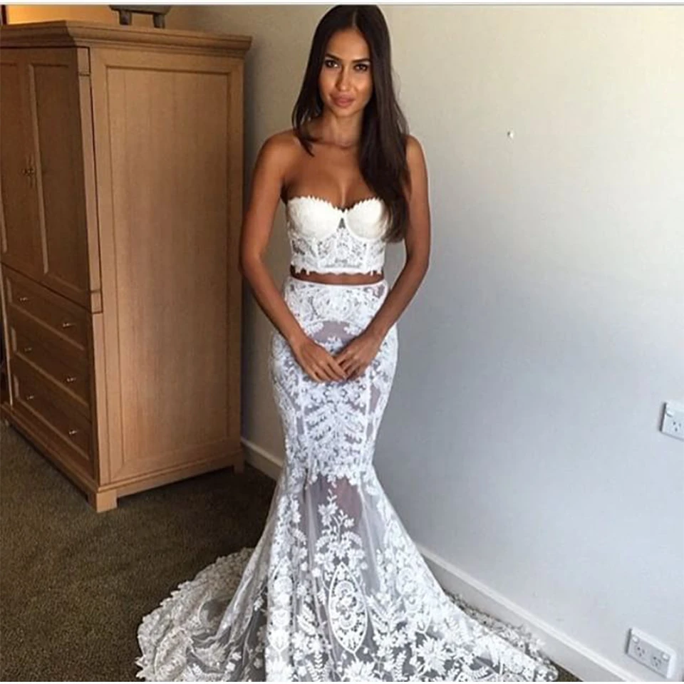 White Lace Prom Dress Outlet, 50% OFF ...