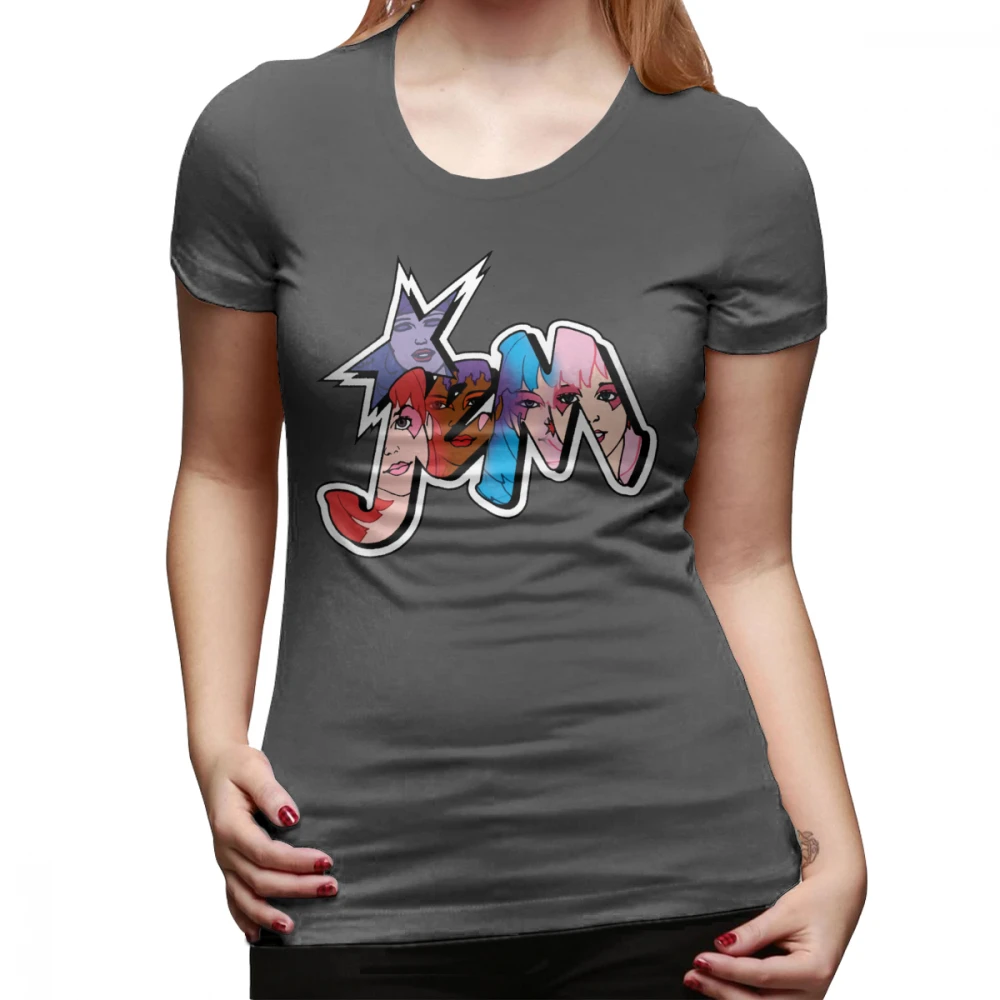 She Ra T-Shirt Jem And The Holograms Logo Group Color T Shirt Kawaii Graphic Women tshirt Plus Size Silver Ladies Tee Shirt