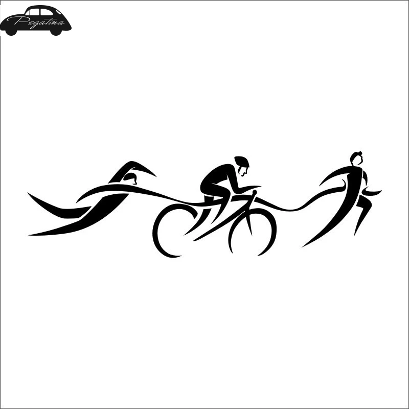 Pegatina Triathlon Sticker Swimming Run Bike Cycling Car Decal Posters Vinyl Wall Decor Mural Sticker