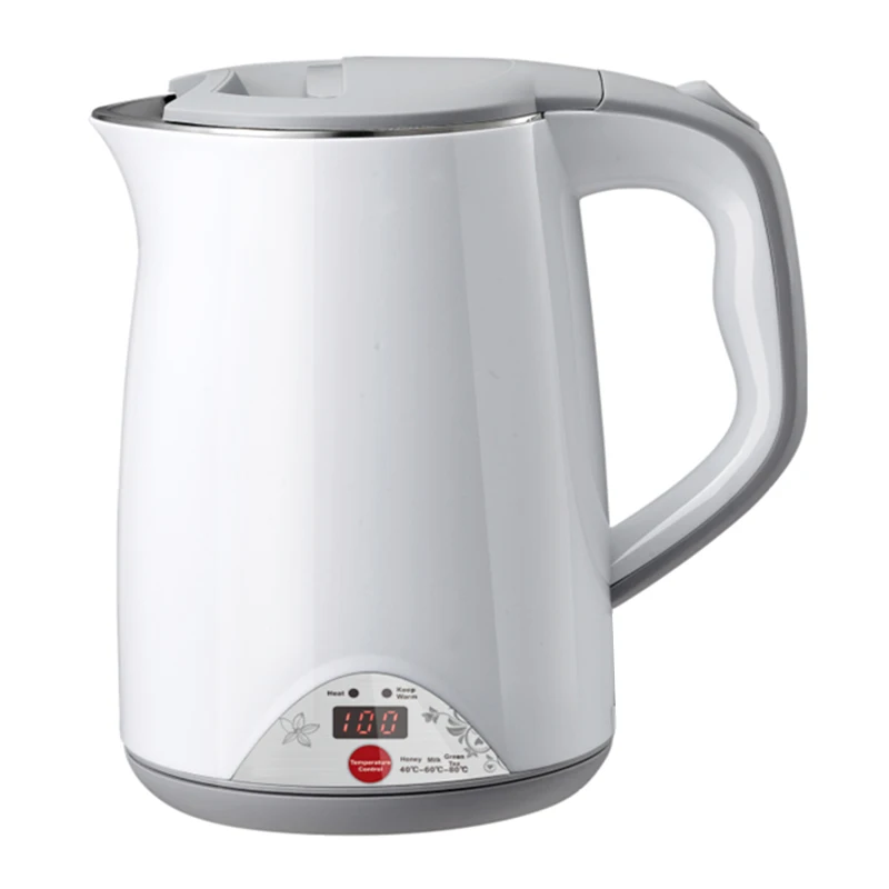 1.5L Temperature Control Electric Kettle Double Layer Insulation Stainless Steel Anti Scald 220