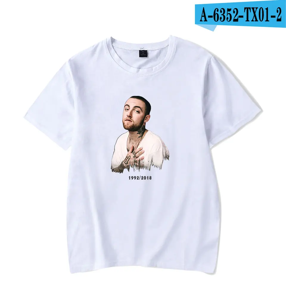 Забавная модная футболка с принтом «MAC MILLER», мужские и женские спортивные футболки в стиле хип-хоп, повседневные топы, футболка с круглым вырезом и коротким рукавом - Цвет: White