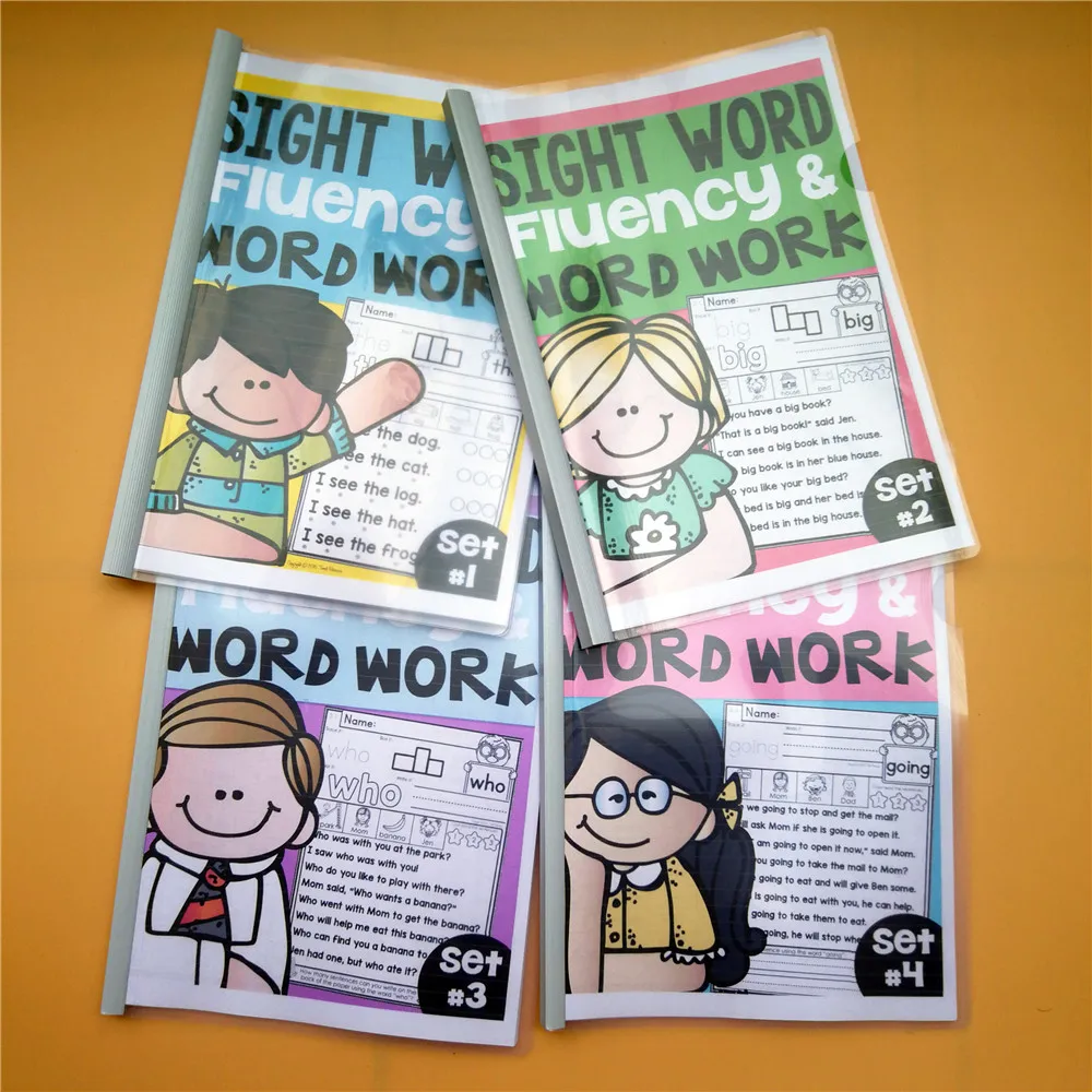 

English Sight Word Fluency & WORD WORK Workbook Exercise Book Training Practice Book Educational Kids Games for Children
