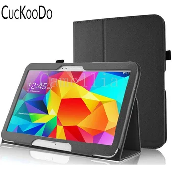 شراء CucKooDo 50 قطعة/الوحدة ضئيلة للطي غطاء حقيبة لهاتف سامسونج غالاكسي Tab4 10.1 ''T530 اللوحي (مع السيارات ويك/النوم)