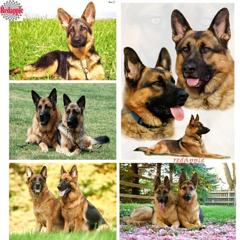 

DIY Diamond Painting Cross Stitch german shepherd rottweiler Dog Diamond Embroidery Full Square Drill Home Decor Mosaic painting