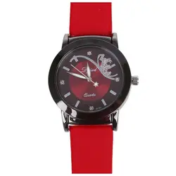 Практичные Модные женские Аналоговые кварцевые наручные часы красного цвета
