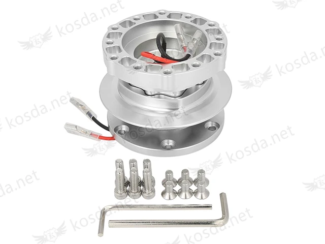 Алюминиевый руль quick release hub Boss Kit 12 болтов гоночное автомобильное колесо адаптер 80 мм стиль - Цвет: Серебристый