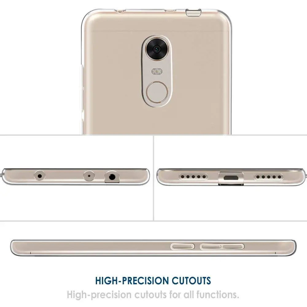 Capa de Silicone Transparente 360 à Prova de Choque Capa para Xiaomi Redmi Plus Proteção Traseira Macia Tpu Bolsas Transparentes Redmi5 Plus Redmi5plus Bolsas de telefone 11 Cheap Bolsas de telefone