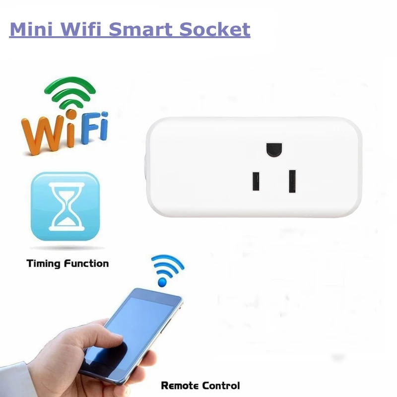 2 шт. мини Wi Fi Smart Plug США Plug 10A Беспроводная умная розетка Alexa и Google голос управление для Умный дом автоматизации