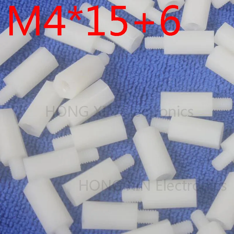 

M4*15+6 White 1pcs Nylon Standoff Spacer Standard M4 Plastic Male-Female 15mm Standoff Kit Repair Set High Quality