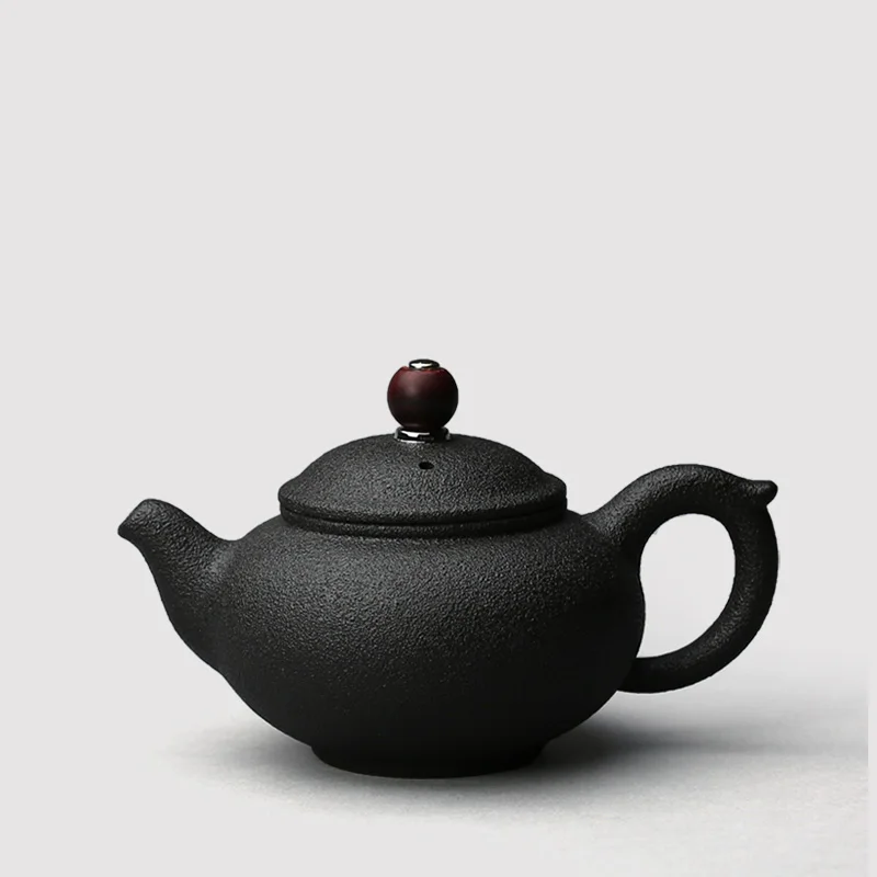 200ML Japanese style Black Ceramic Coarse Pottery Teapot with Creative